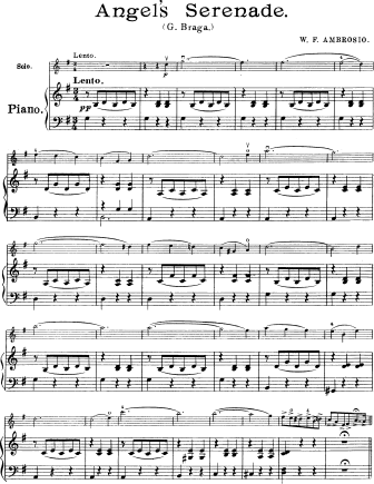 Angel's Serenade (version 2) - Violin Sheet Music by Braga