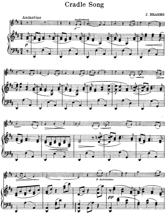 Cradle Song (Brahm's Lullaby) - Violin Sheet Music by Brahms