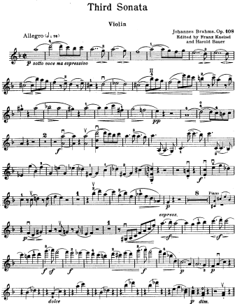 Sonata No. 3 in D minor, Op. 108 - Violin Sheet Music by Brahms