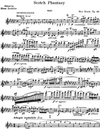 Scottish Fantasy in Eb major, Op. 46 - Violin Sheet Music by Bruch