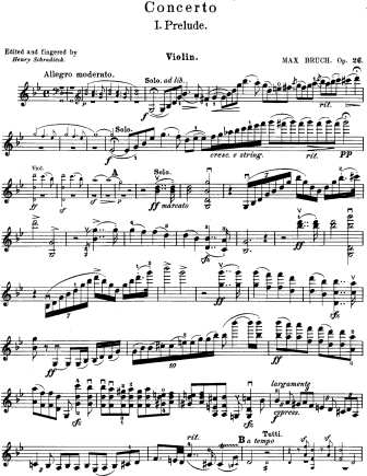 Violin Concerto No. 1 in G minor, Op. 26 - Violin Sheet Music by Bruch