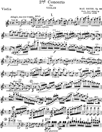 Violin Concerto No. 2 in D minor, Op. 44 - Violin Sheet Music by Bruch