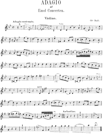 Adagio from the Violin Concerto in E Minor - Violin Sheet Music by Bull