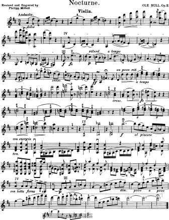 Nocturne, Op. 2 - Violin Sheet Music by Bull