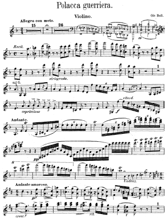 Polacca Guerriera - Violin Sheet Music by Bull