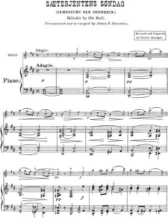 The Herdgirl's Sunday - Violin Sheet Music by Bull