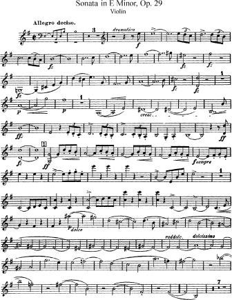 Sonata No. 1 in E Minor, Op. 29, BV 234 - Violin Sheet Music by Busoni