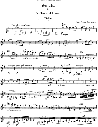 Sonata - Violin Sheet Music by Carpenter