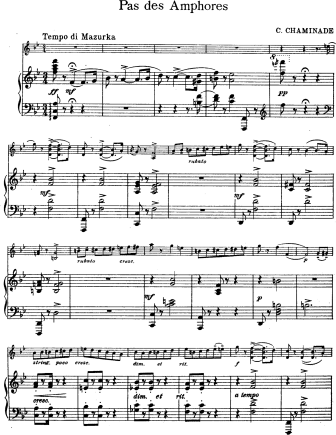 Pas des Amphores from 5 Airs de Ballet, Op. 37 - originally for piano - Violin Sheet Music by Chaminade