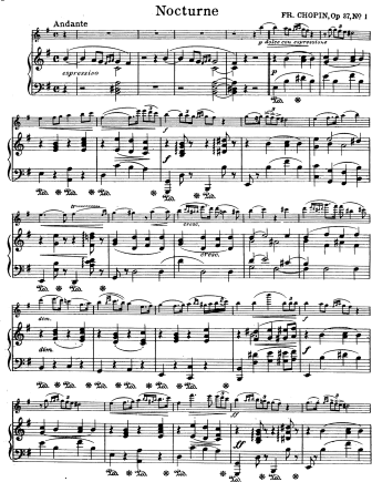 Nocturne Op. 37 No. 1 - Violin Sheet Music by Chopin
