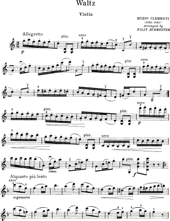 Waltz - Violin Sheet Music by Clementi