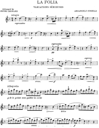 La Folia - Violin Sheet Music by Corelli