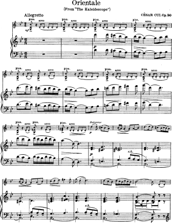 Orientale, Op. 50, No. 9 - Violin Sheet Music by Cui