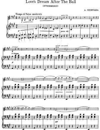Love's Dream After the Ball - Violin Sheet Music by Czibulka