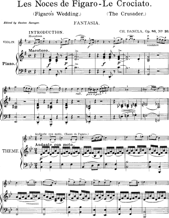 Fantasy Op. 86, No. 10 Les Noces de Figaro, Le Crociato - Violin Sheet Music by Dancla