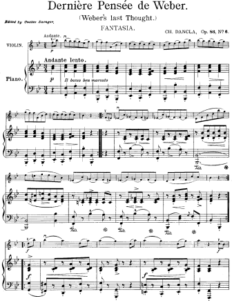 Fantasy Op. 86, No. 6 Derniere Pensee de Weber - Violin Sheet Music by Dancla