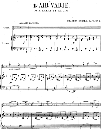 Six Airs Varies, Op. 89 - Violin Sheet Music by Dancla
