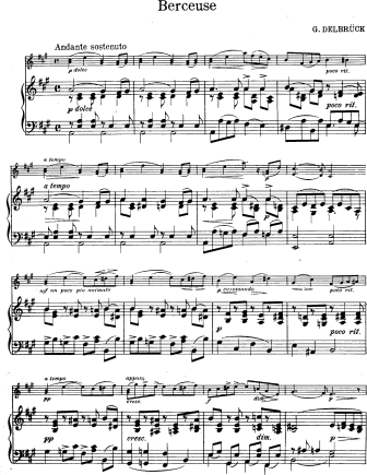 Berceuse - Violin Sheet Music by Delbruck
