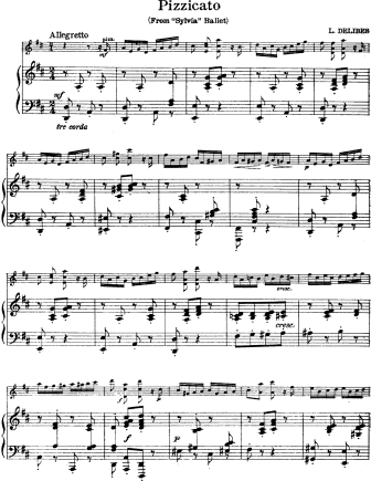 Pizzicato Polka from Sylvia - Violin Sheet Music by Delibes