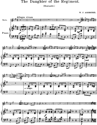 La Fille Du Regiment (Daughter of the Regiment) - Violin Sheet Music by Donizetti