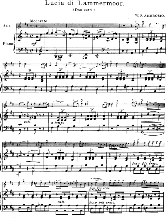 Lucia di Lammermoor - miscellaneous excerpts 2 - Violin Sheet Music by Donizetti