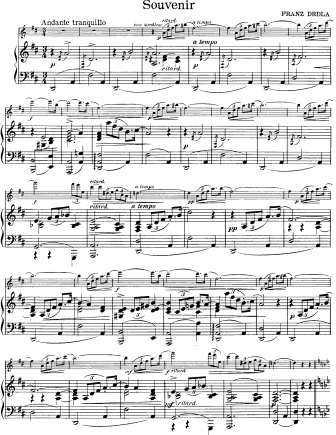 Souvenir - Violin Sheet Music by Drdla