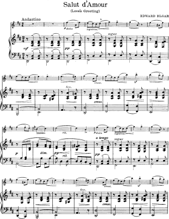 Salut d'Amour (Love's Greeting) - Violin Sheet Music by Elgar