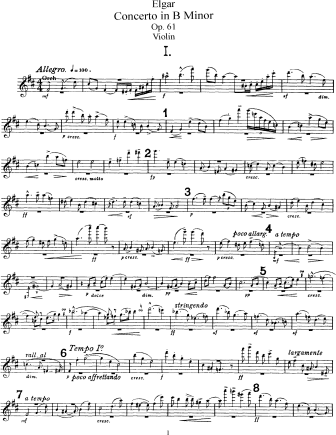 Violin Concerto in B Minor, Op. 61 - Violin Sheet Music by Elgar