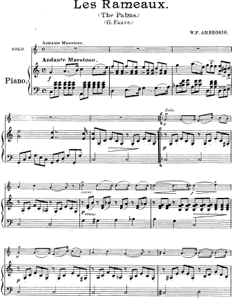 Les Rameaux (The Palms) - version 2 - Violin Sheet Music by Faurejb