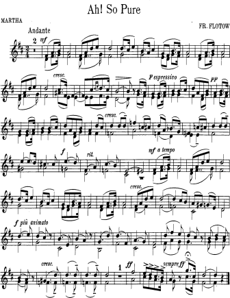 Ah! So Pure - from Martha - Violin Sheet Music by Flotow