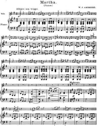 Marth - excerpts from the opera - Violin Sheet Music by Flotow