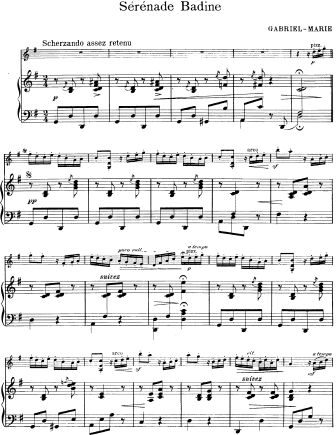 Serenade Badine - Violin Sheet Music by Gabriel-marie