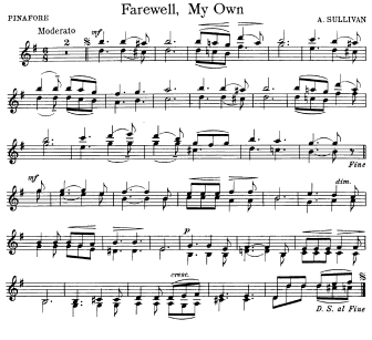 Farewell My Own - from H.M.S. Pinafore - Violin Sheet Music by Gilbertandsullivan