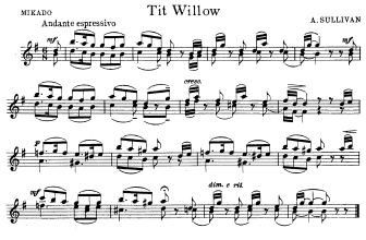 Tit Willow - from Mikado - Violin Sheet Music by Gilbertandsullivan