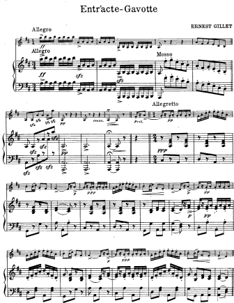 Entr'acte Gavotte - Violin Sheet Music by Gillet