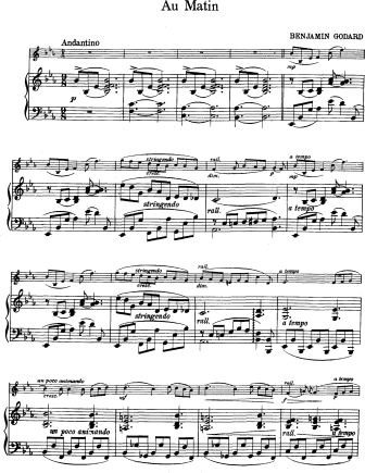 Au Matin - Violin Sheet Music by Godard