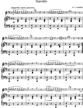 Gavotte - Violin Sheet Music by Gossec