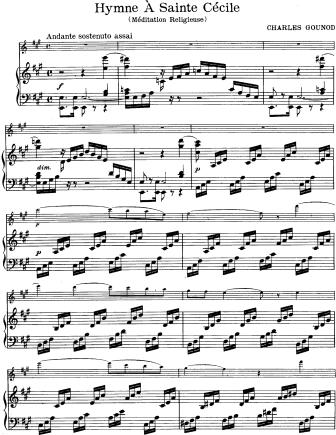 Hymne a Sainte Cecile (Meditation Religiuese) - Violin Sheet Music by Gounod
