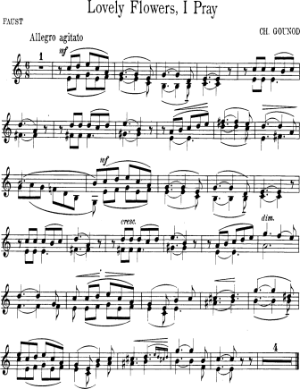 Faites-lui mes aveux (Lovely Flowers, I Pray) - from Faust - Violin Sheet Music by Gounod