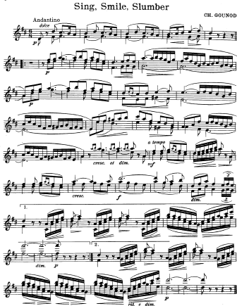 Sing, Smile, Slumber - Violin Sheet Music by Gounod