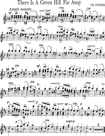 There is a Green Hill Far Away - Violin Sheet Music by Gounod