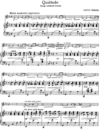 Quietude (Song without Words) - Violin Sheet Music by Gregh