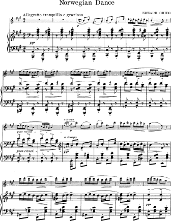 Norwegian Dance - Violin Sheet Music by Grieg