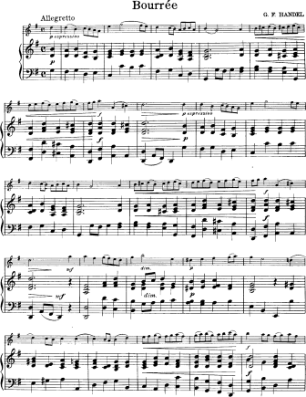 Bourree - Violin Sheet Music by Handel