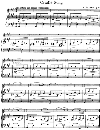 Cradle Song, Op. 11 - Violin Sheet Music by Hauser