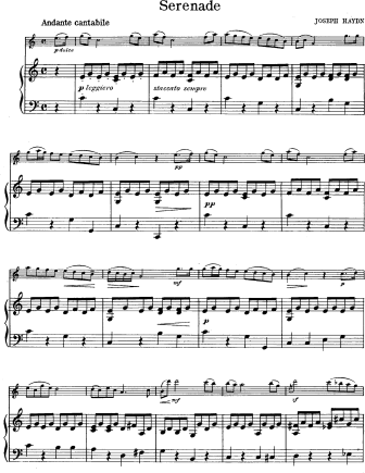 Serenade - Violin Sheet Music by Haydn