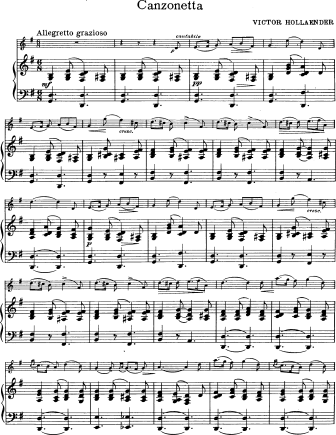Canzonetta - Violin Sheet Music by Hollaender