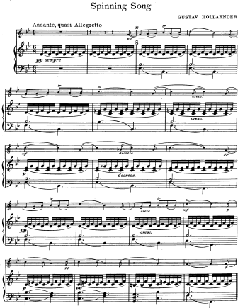 Spinning Song - Violin Sheet Music by Hollaender