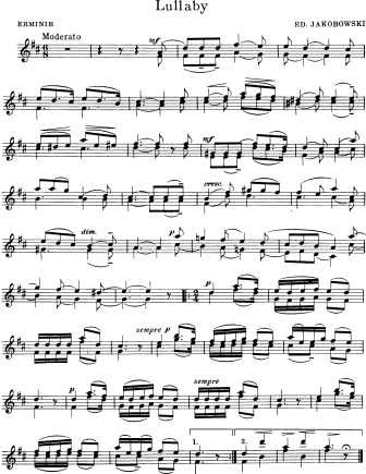 Lullaby - from Erminie - Violin Sheet Music by Jakobowski
