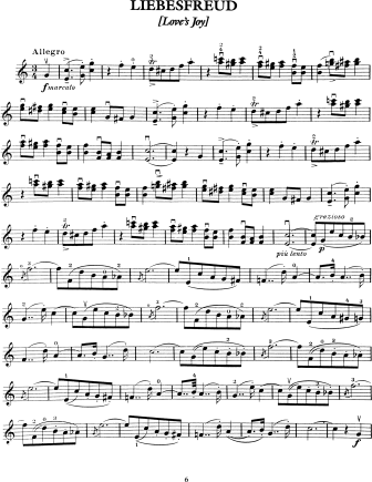 Three Old Viennese Dances (Liebesfreud, Liebeslied, Schon Rosmarin) - Violin Sheet Music by Kreisler
